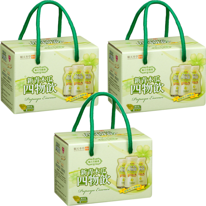 順天本草 新青木瓜四物飲禮盒, 6瓶, 100ml, 3盒