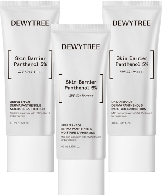 듀이트리 어반 쉐이드 더마 판테놀 5 수분 장벽 선크림 SPF50+ PA++++, 40ml, 3개