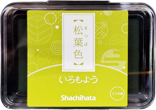 Shachihata 寫吉達 傳統色油性印台 6.3 x 4cm, 松葉色, 1個