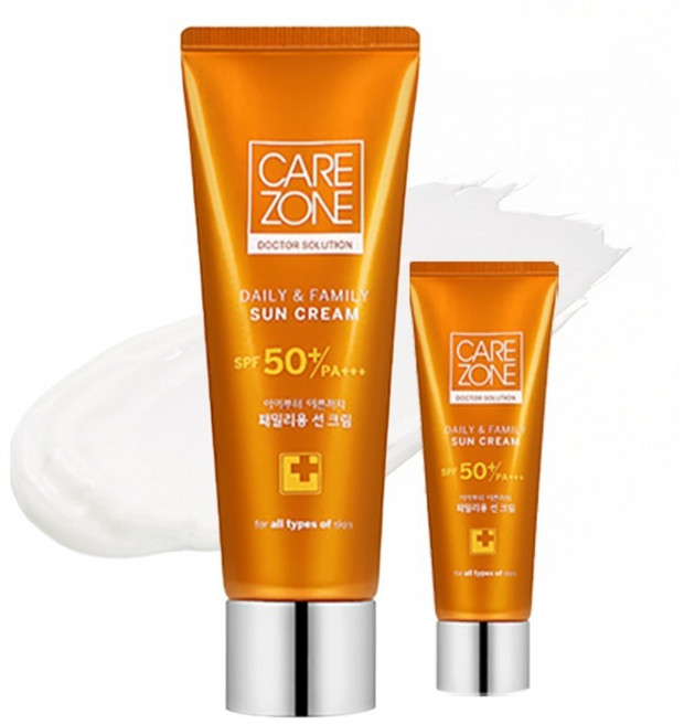 케어존 데일리 앤 패밀리 선 케어 크림 SPF50+ PA+++, 80ml, 2개