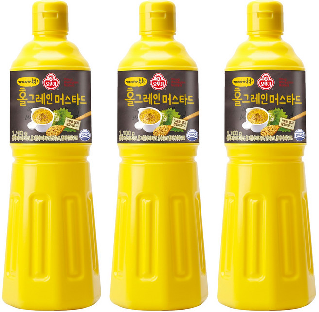 오뚜기 홀그레인 머스타드, 1.1kg, 3개