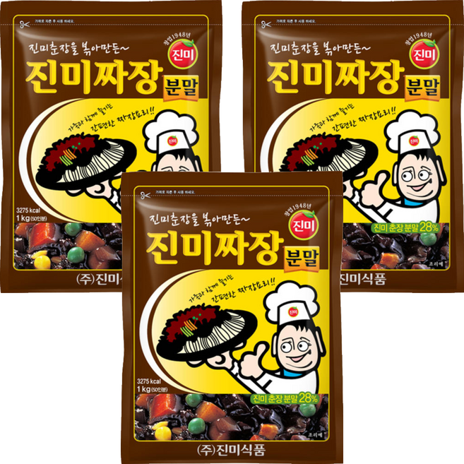 진미 짜장 분말, 1kg, 3개