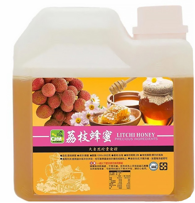 彩花蜜 台灣荔枝蜂蜜, 1.2kg, 1瓶