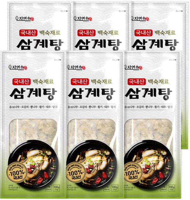 자연초 삼계탕 한방재료, 100g, 6개