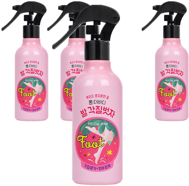 온더바디 코튼풋 발 각질벗자 풋필링 스프레이, 1개입, 4개, 240ml