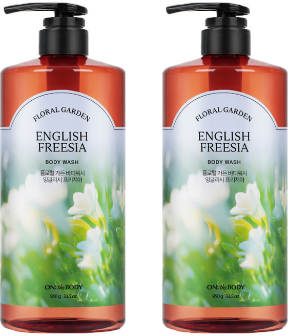 온더바디 플로럴 가든 바디워시 잉글리시 프리지아향, 950g, 2개