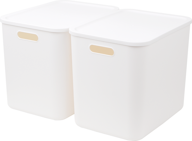 코멧 홈 심플한 리빙박스 팬트리 정리함 화이트, 2개