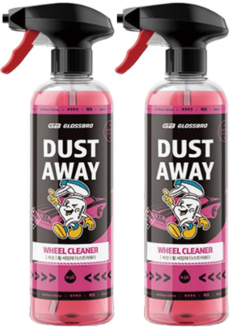 글로스브로 더스트어웨이 차량용 휠 세정제, 500ml, 2개