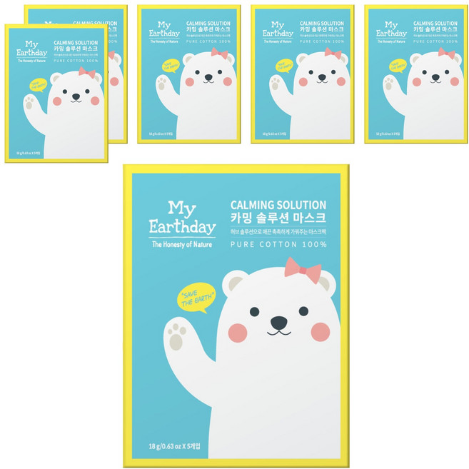 My Earthday 鎮靜面膜, 18g, 30枚入