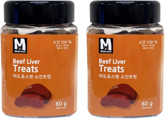 마도로스펫 반려동물 동결건조간식, 소간, 60g, 2개