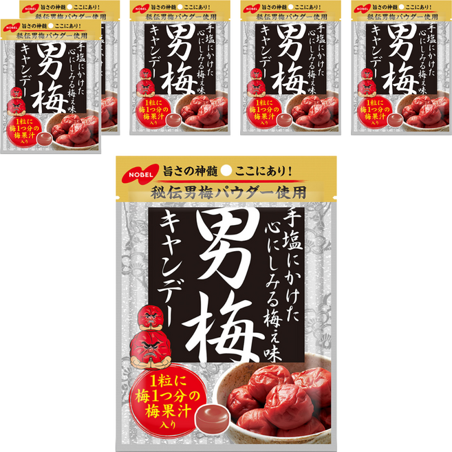 NOBEL 諾貝爾 男梅糖, 76.5g, 5袋