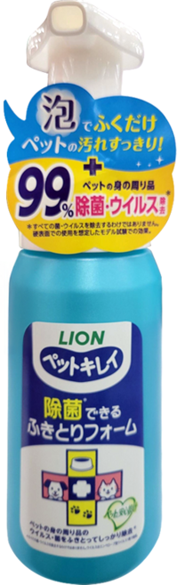 LION 獅王 Pet Clean 可除菌免洗泡泡慕斯, 250ml, 1瓶