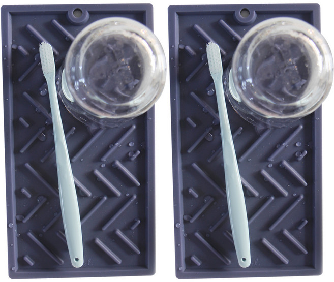 에이드엘 헤링본 실리콘 식기 건조매트 미니, 1단, 퍼플, 2개