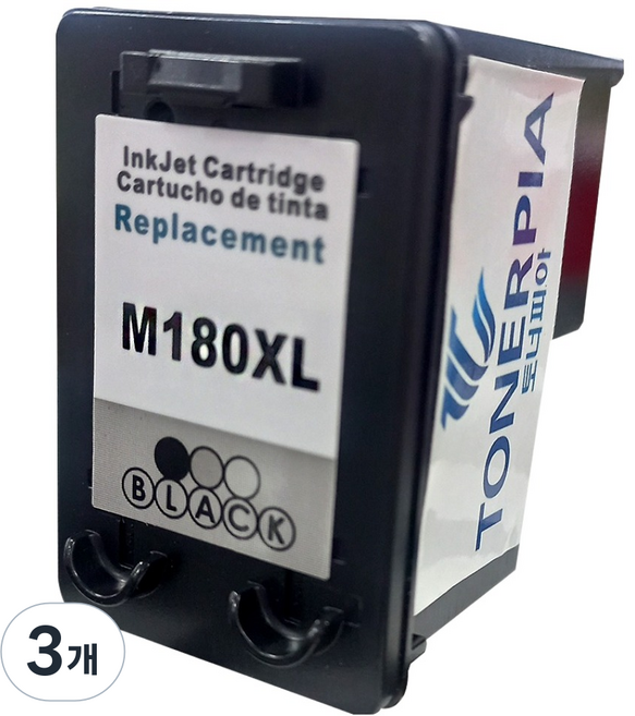 토너피아 삼성 SL-J1660 SL-J1663 SL-J1665 SL-J1770FW 대용량 호환잉크 INK-M180XL, 검정, 3개