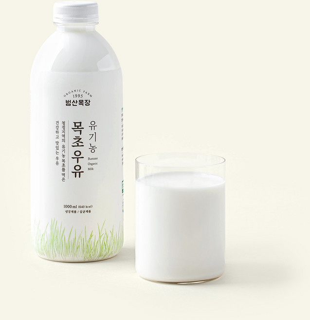 범산목장 유기가공식품인증 목초우유, 1L, 1개