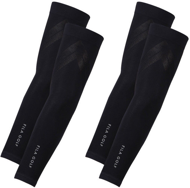 휠라골프 심리스 메쉬라인 쿨토시, 블랙, 2세트