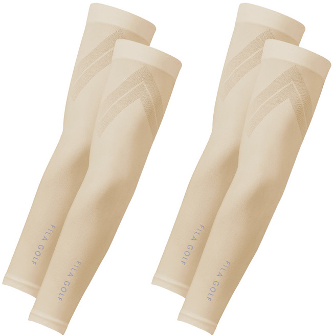 휠라골프 심리스 메쉬라인 팔토시, 스킨, 2세트