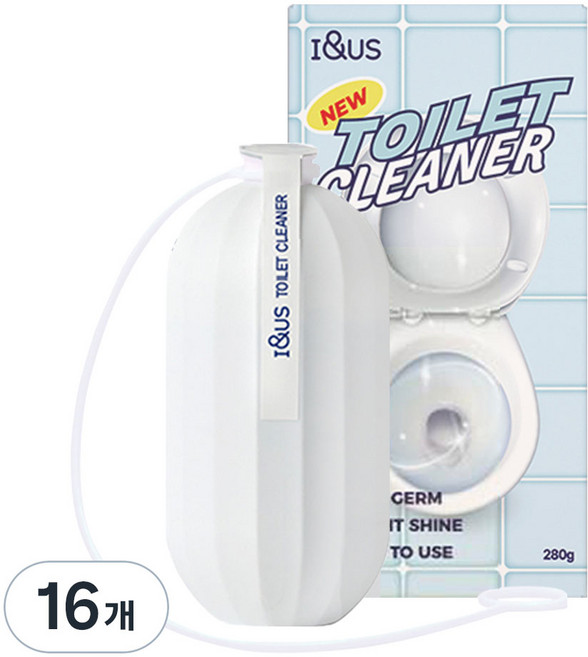 아이앤어스 대용량 자동 변기클리너, 16개, 280g