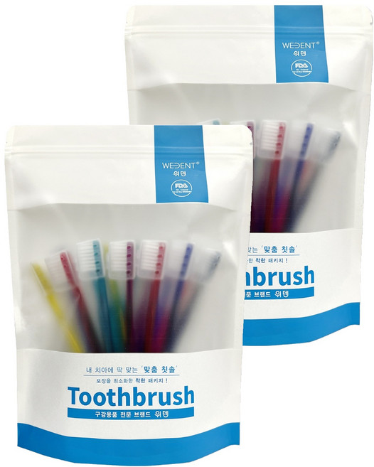 위덴 세이브팩 사각헤드 칫솔 이중미세모 S, 20개입, 2개