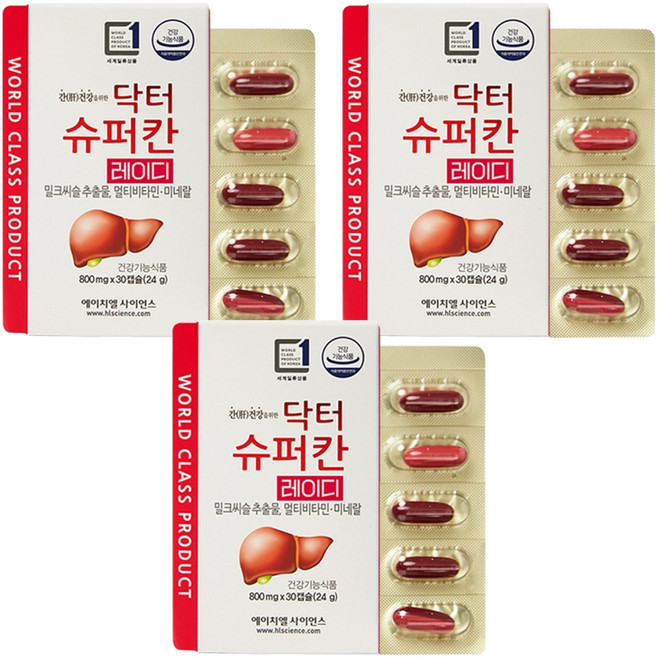 에이치엘사이언스 닥터슈퍼칸 레이디, 30정, 3개