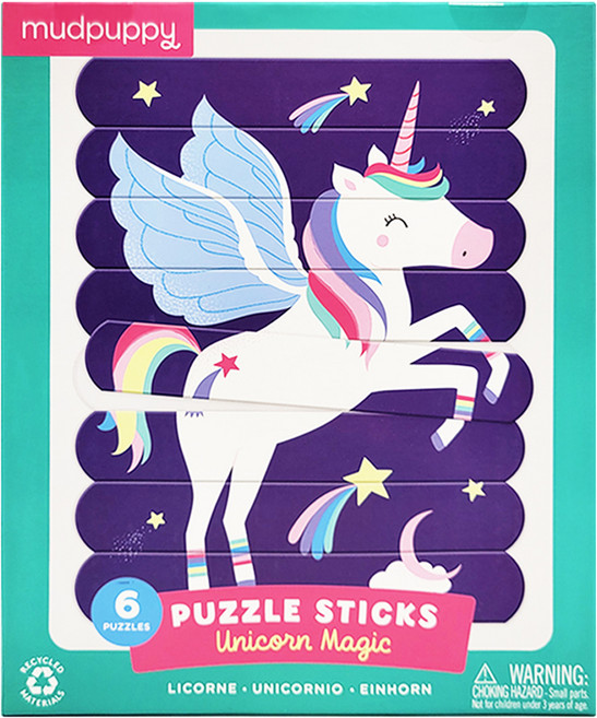 Mudpuppy 排排拼圖棒 魔法獨角獸 可創建6個拼圖, 24片, 1盒