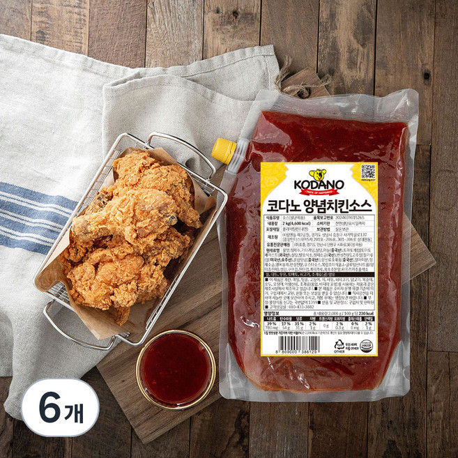 코다노 양념치킨소스, 2kg, 6개