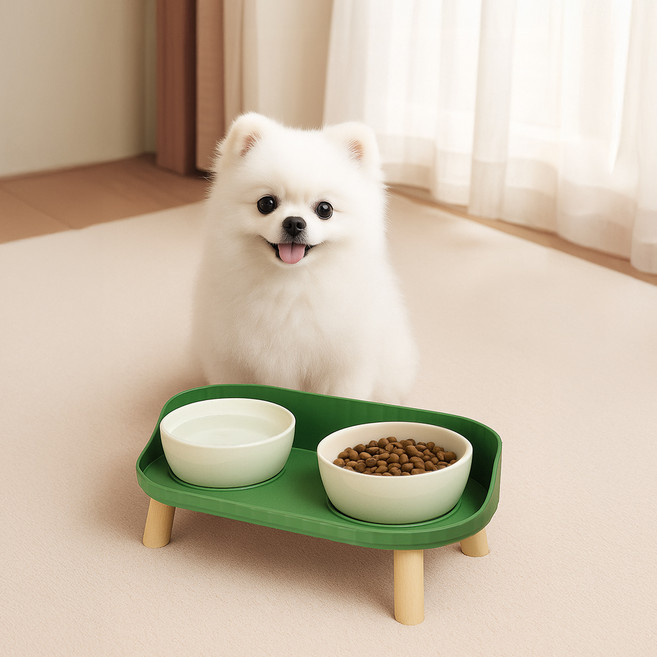 레토 강아지 고양이 밥그릇 식탁 세트, 혼합색상, 1세트