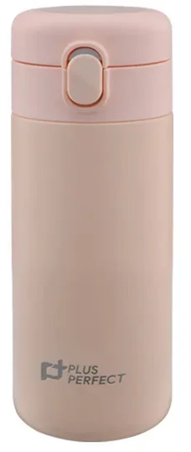PLUS PERFECT 理想 晶鑽316陶瓷彈蓋保溫杯, 霧粉色, 350ml, 1個