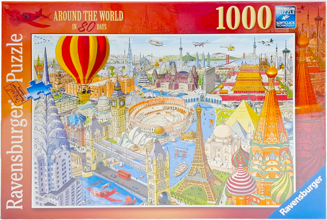 Ravensburger 維寶 拼圖 RV16961 12歲以上, 環遊世界80天, 1000片, 1盒