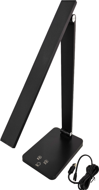 升級版折疊式LED檯燈 USB插電款 21-002-BK4, 黑色