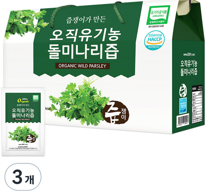 즙쟁이 오직 유기농 돌미나리즙, 80ml, 90개