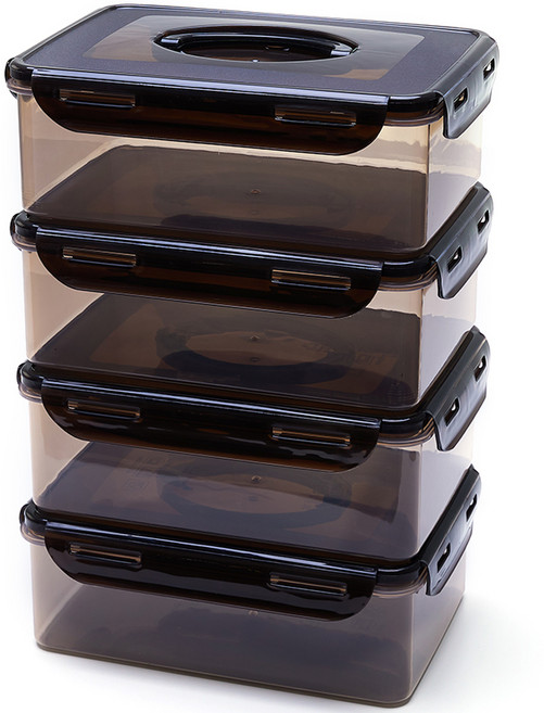 제오닉 블랙 김장 김치통 원핸들, 2L, 4개