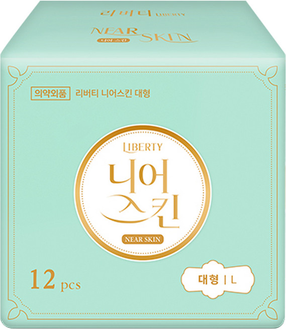 리버티 니어스킨 생리대, 대형, 12개입, 1개