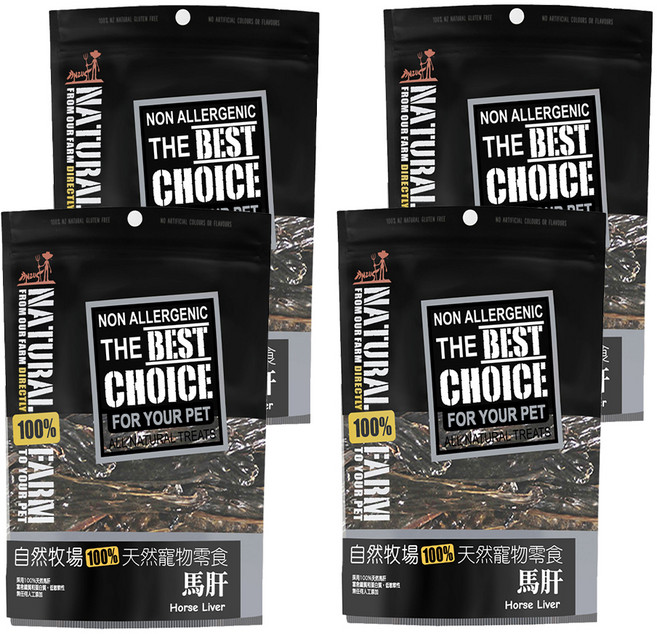 NATURAL FARM 自然牧場 紐西蘭天然零食, 馬肝, 50g, 4包