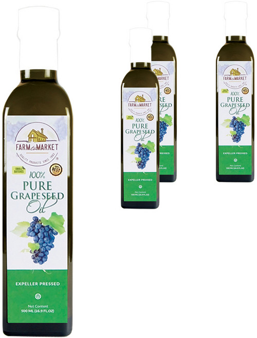 農場向市場銷售未精製壓榨葡萄籽油, 4個, 500ml