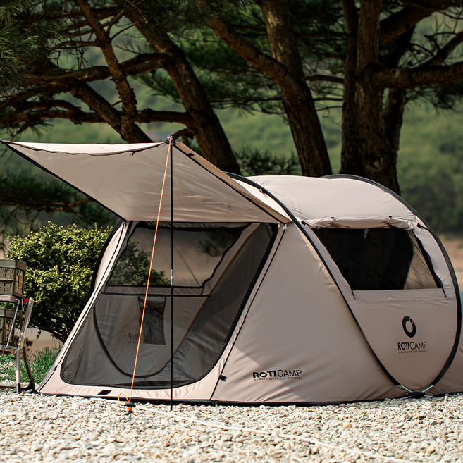 로티캠프 모비딕 팝업 원터치 텐트, 탄, 3~4인용