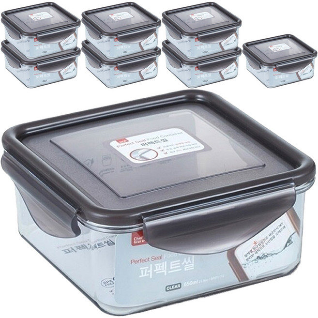셰프웨어 퍼펙트씰 트라이탄 밀폐용기 650ml, 8개, 단품