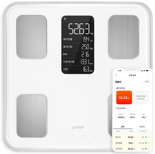 앳플리 더블 스마트 인바디 체중계, TX, 화이트, 1개