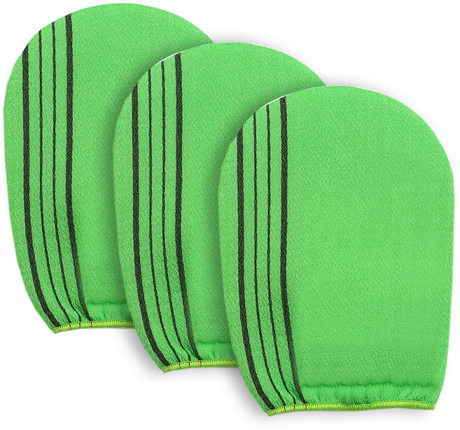 코지웰 때밀이 장갑 목욕타올, 그린, 3개