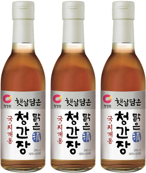 청정원 햇살담은맑은청간장 국찌개용, 390ml, 3개