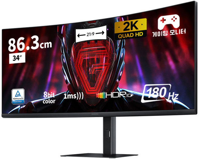 샤오미 WQHD 커브드 게이밍 모니터 180Hz, 86.36cm, G34WQi