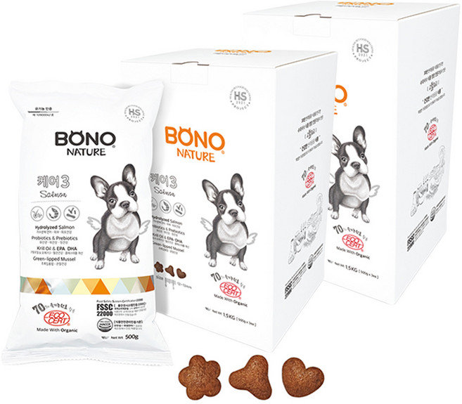 보노네이처 케어3 강아지 건식사료 3p, 피부/피모+알러지, 1.5kg, 2개
