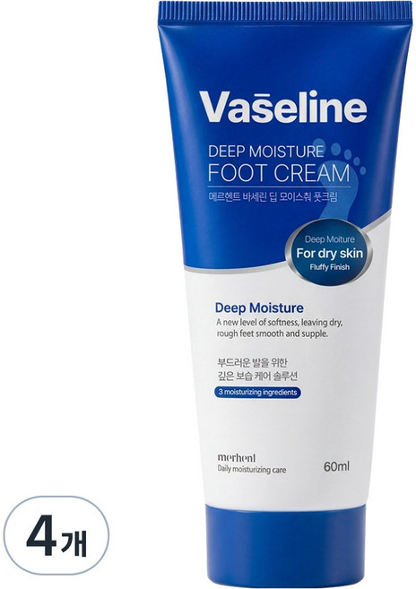 Merhent 凡士林深層保濕護足霜, 60ml, 4個, 1入