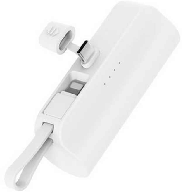 뉴클 도킹 보조배터리 일체형 C타입, NCPB-R5-CHL(메인 C타입+서브 8핀), 화이트