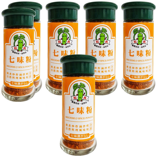 松井 七味唐辛子粉, 25g, 6瓶