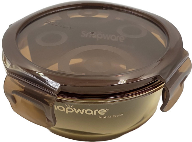 Corelle Brands 康寧餐具 Snapware 琥珀色耐熱玻璃保鮮盒 圓形, 容器 + 蓋子, 1個