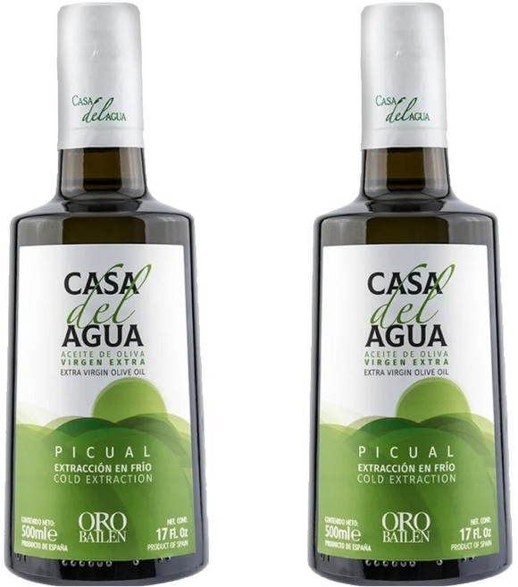CASA DEL AGUA 特級冷壓初榨橄欖油 職人款, 500ml, 2瓶