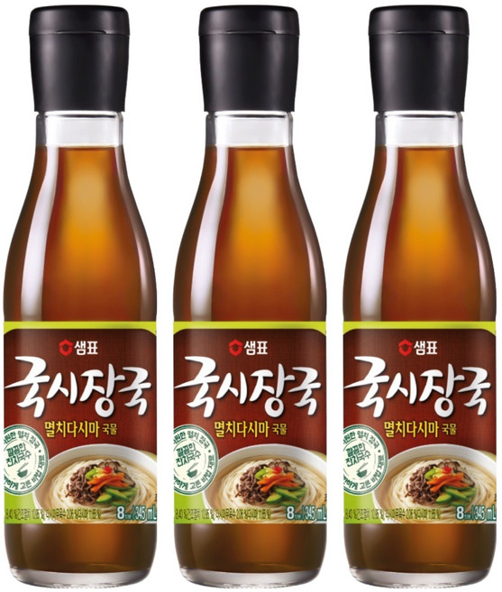 샘표 국시장국 멸치다시마 국물, 345ml, 3개