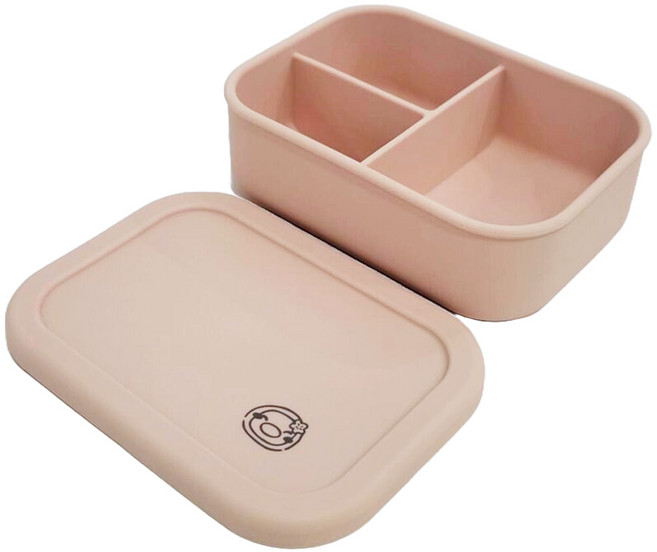 PUKU 藍色企鵝 午茶華夫格分隔矽膠餐盒 耐熱230°C 175ml/175ml/350ml, 草莓, 1個