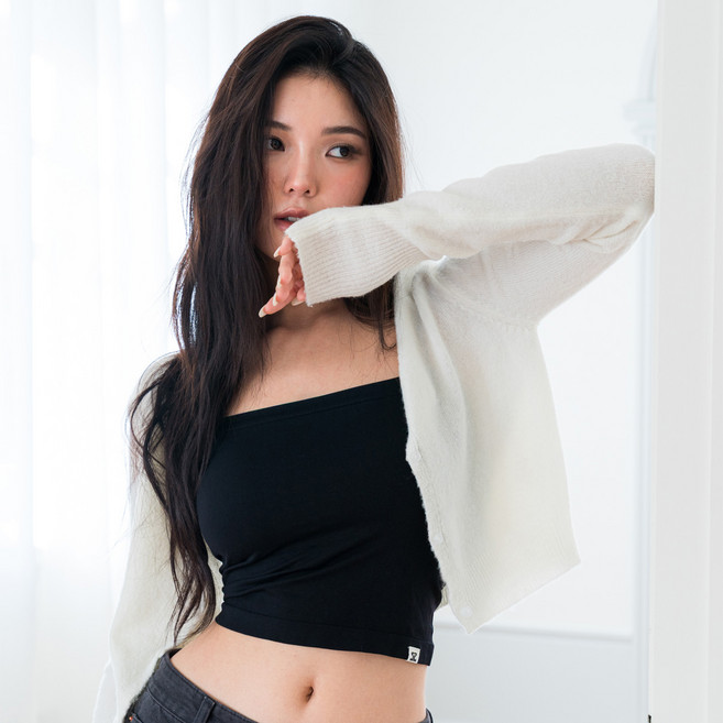 도로시와 여성용 풀샷몰드 심플 튜브탑 캡나시 베이직